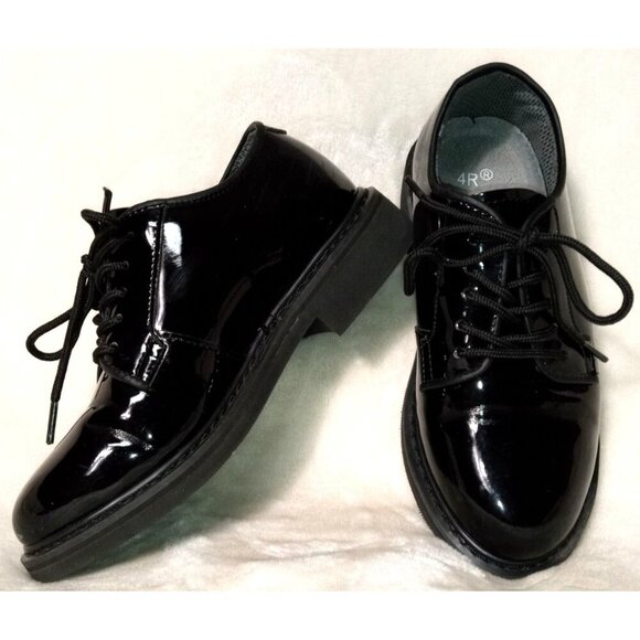 Rothco Black Hi-Gloss Lightweight Oxford Shoes Size 4R - Picture 1 of 8